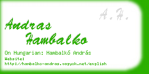 andras hambalko business card